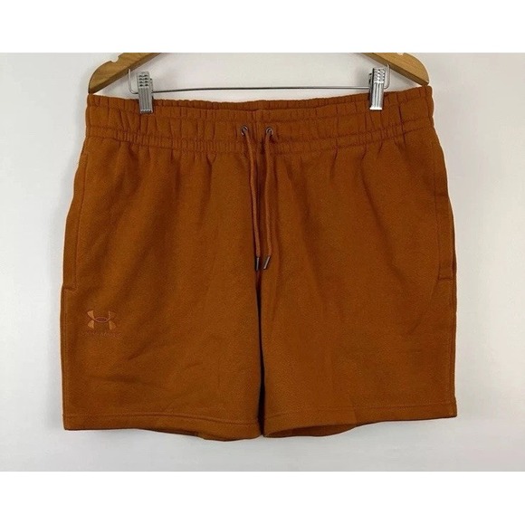 Under Armour Playback Essential Fleece Shorts Men's Size XL Loose Fit Orange NEW - Picture 2 of 8